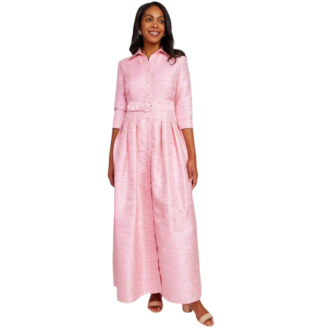 Cecilia Gown Pink Textured Dupioni Pink / L