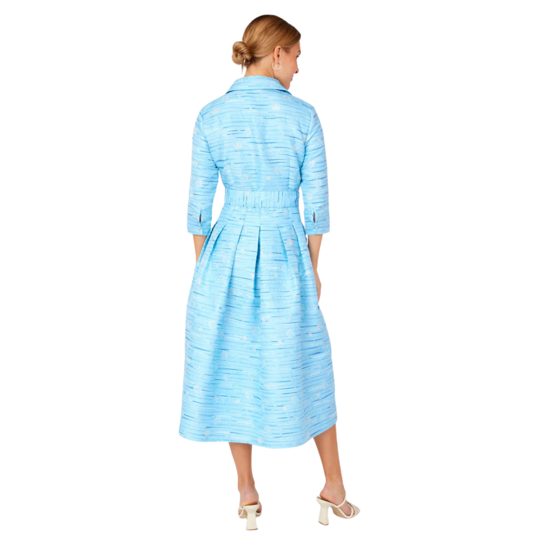 Abbey Glass Cecilia Midi Dress Dupioni Blue
