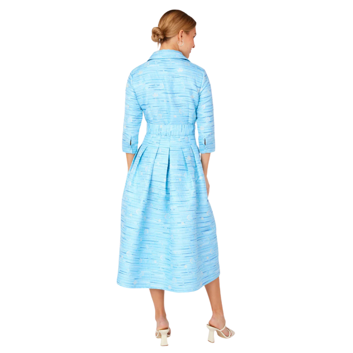 Abbey Glass Cecilia Midi Dress Dupioni Blue