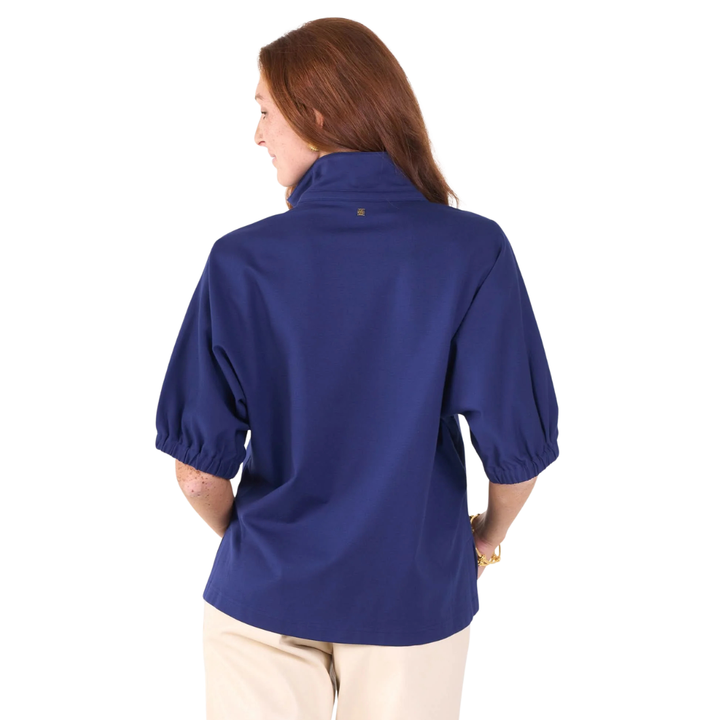 Emily McCarthy Poppy Top Navy Cotton Poplin