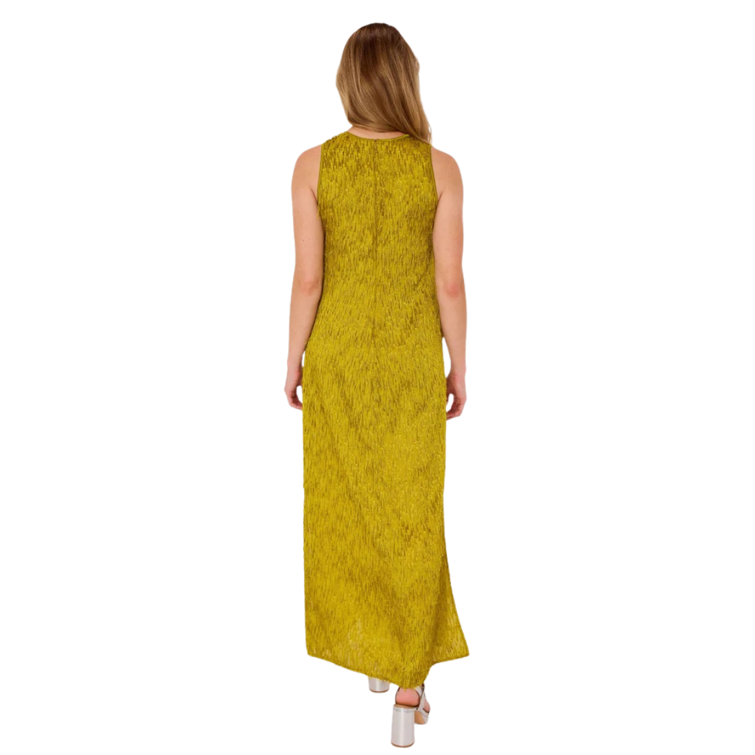 Abbey Glass Hannah Dress Olive Fringe