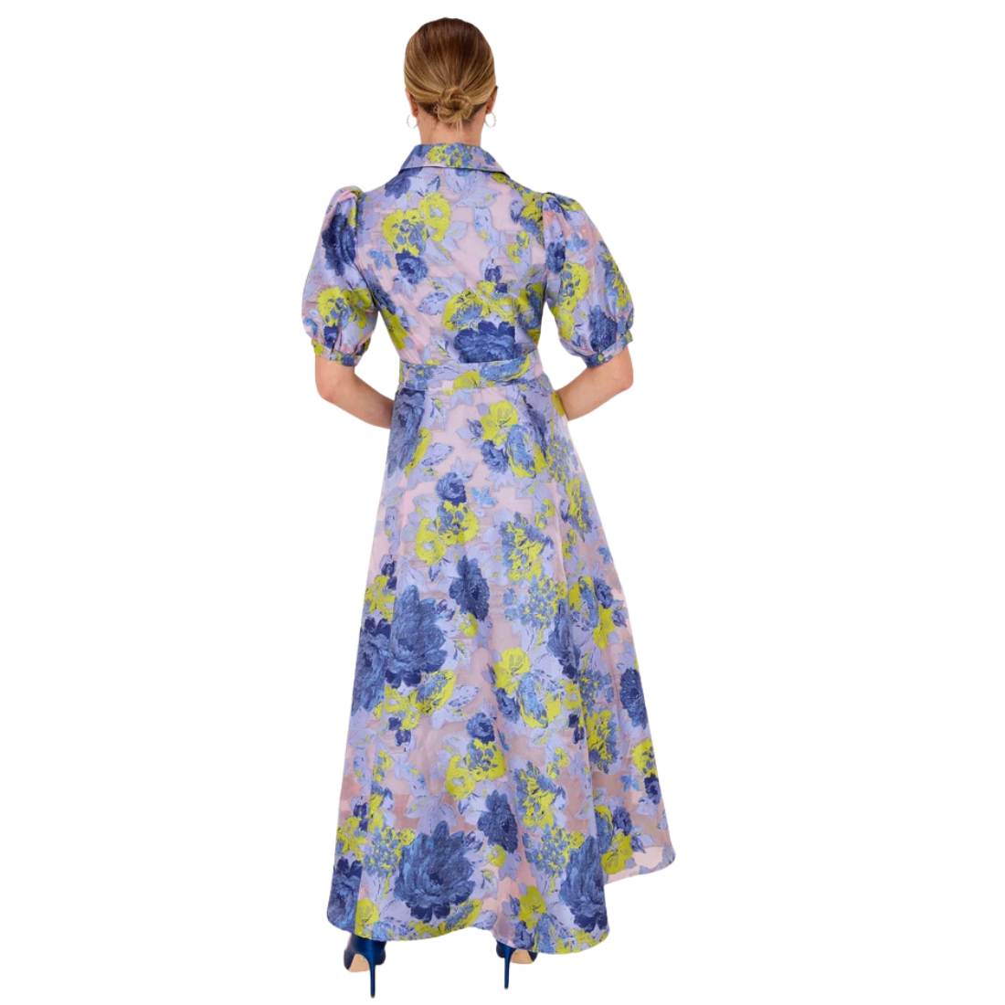 Abbey Glass Charlotte Gown Indigo Lime