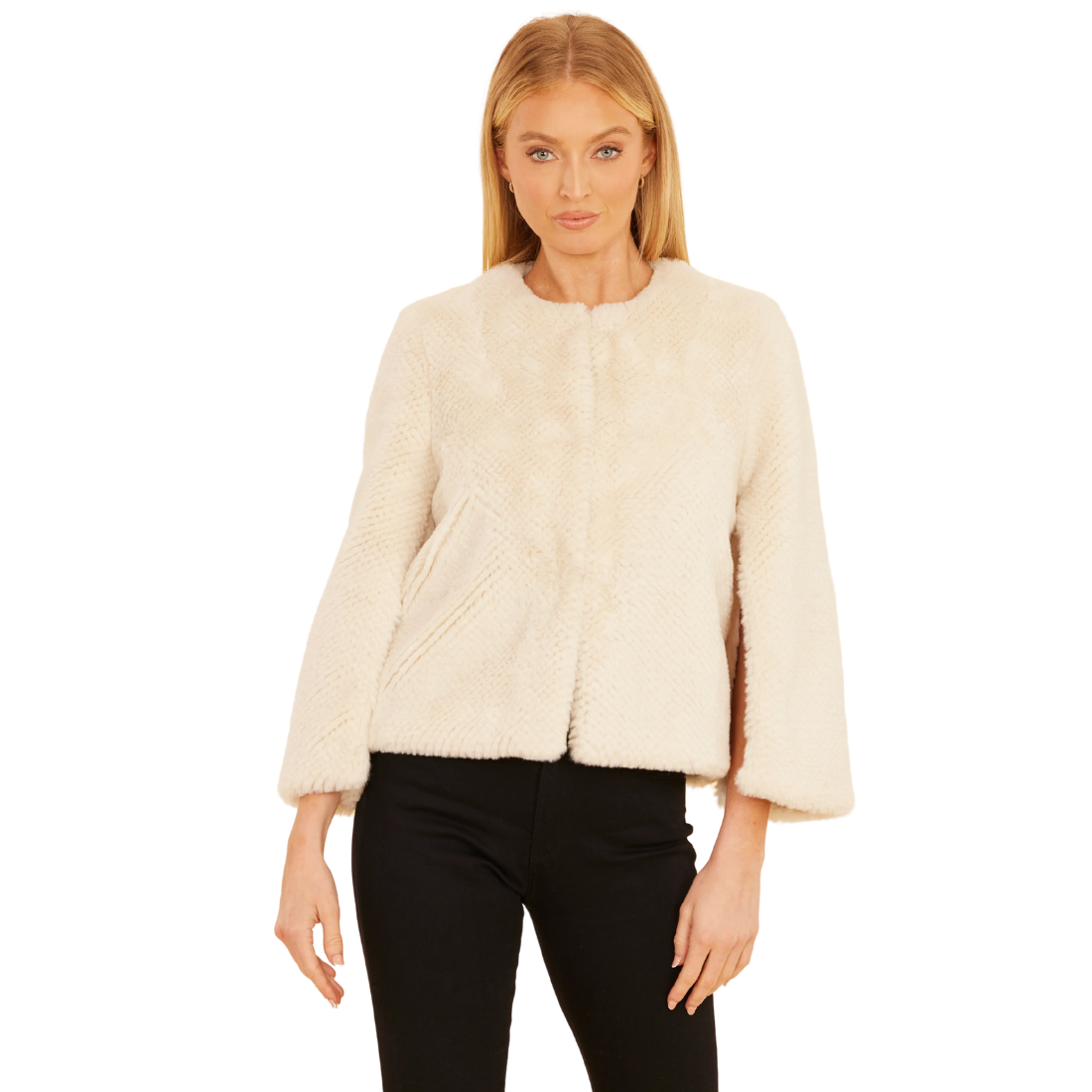 Dolce Cabo Faux Fur Split Sleeve Jacket