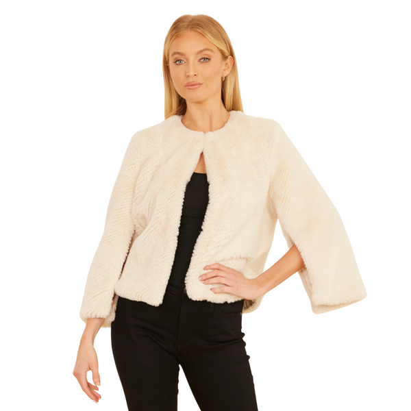 Dolce Cabo Faux Fur Split Sleeve Jacket
