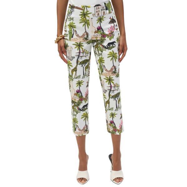Joseph Ribkoff Palm Tree Print Crop Pant