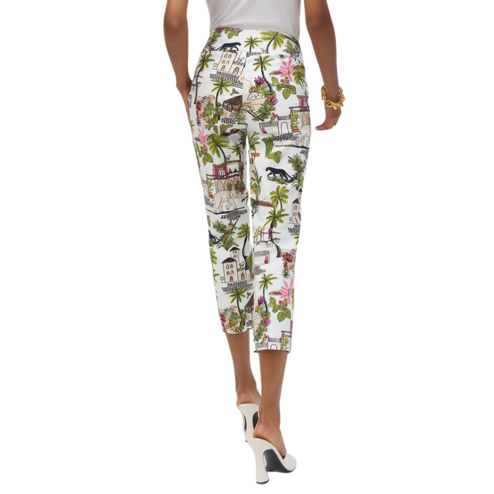 Joseph Ribkoff Palm Tree Print Crop Pant