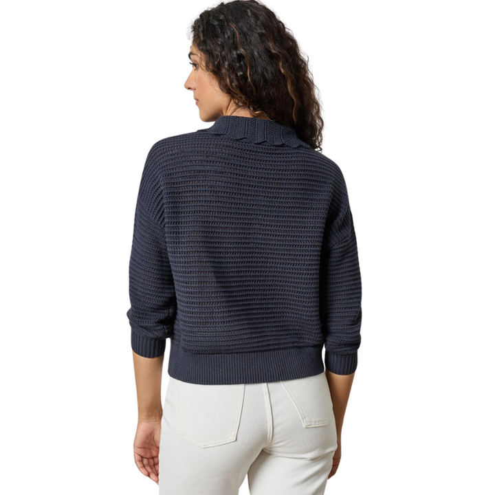 Lilla P Scalloped Collar Sweater Navy