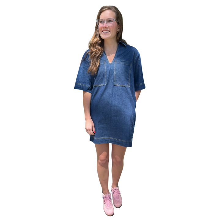Dee Denim Polo Dress