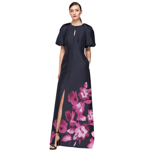 Kay Unger Delfina Statement Sleeve Gown