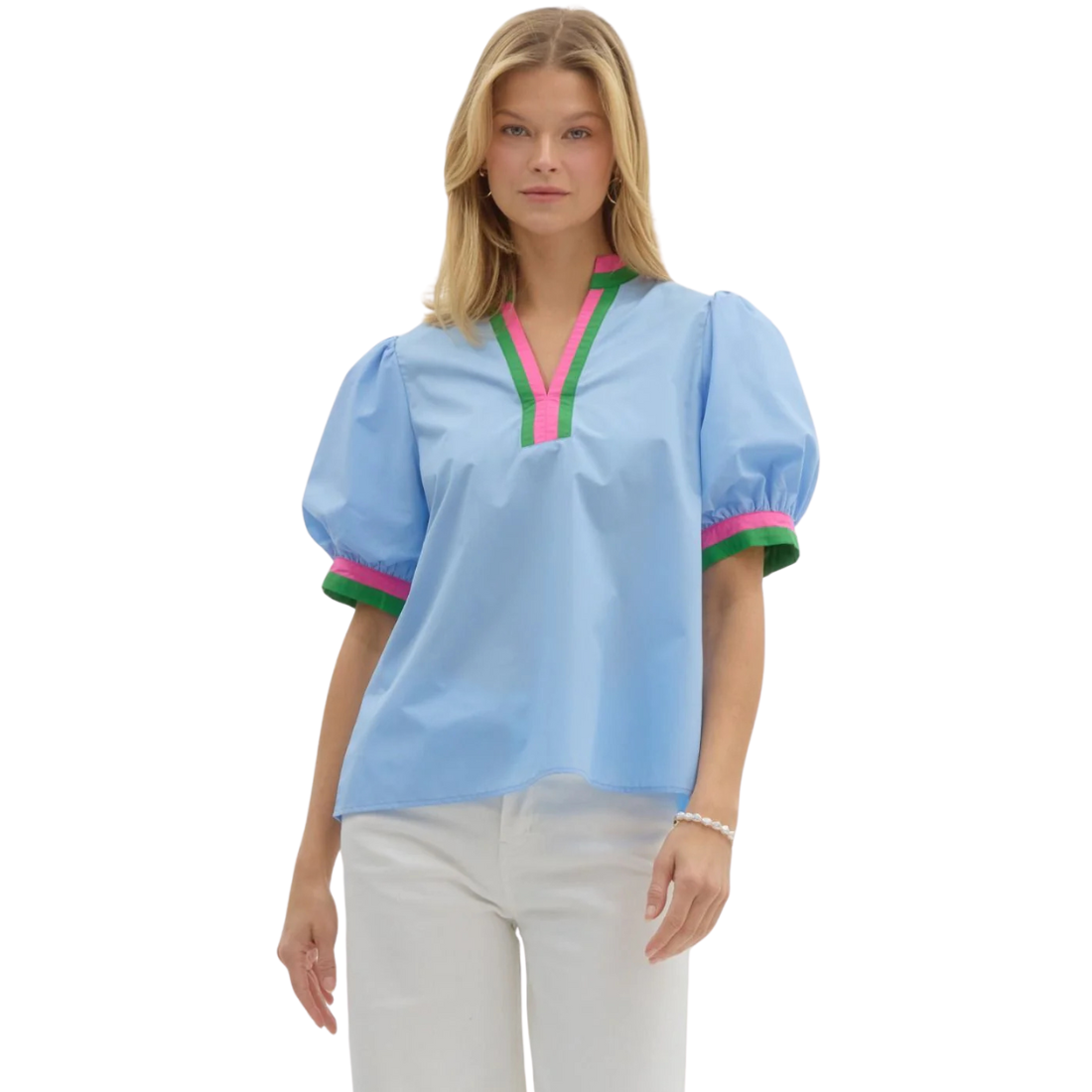 Carolyn Color Block Collar Top
