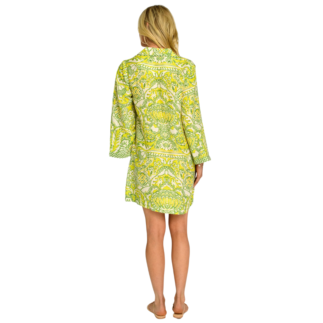 Elizabeth James Taylor Dress Damask Limeade