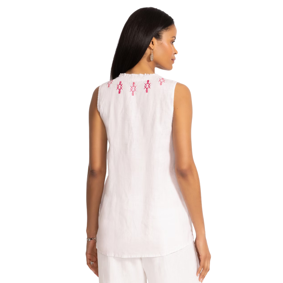 Johnny Was Linen Ruffle Tank Orla