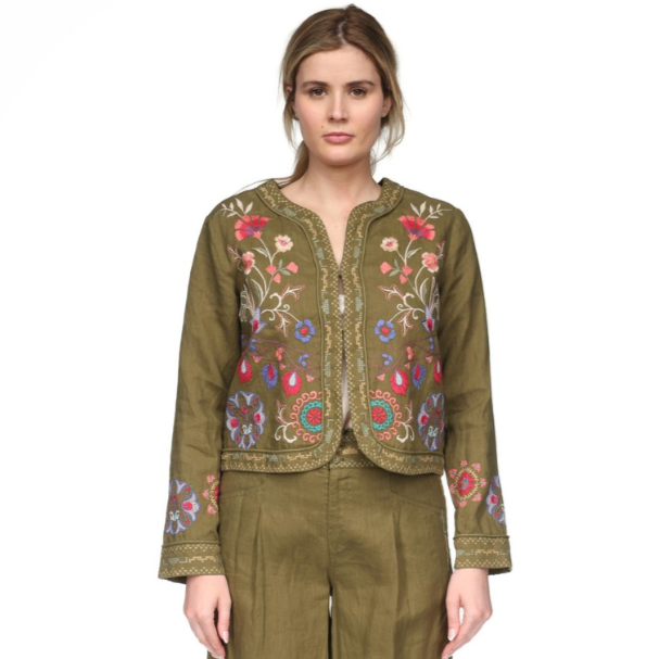 Johnny Was Linen Bolero Jacket Gloria