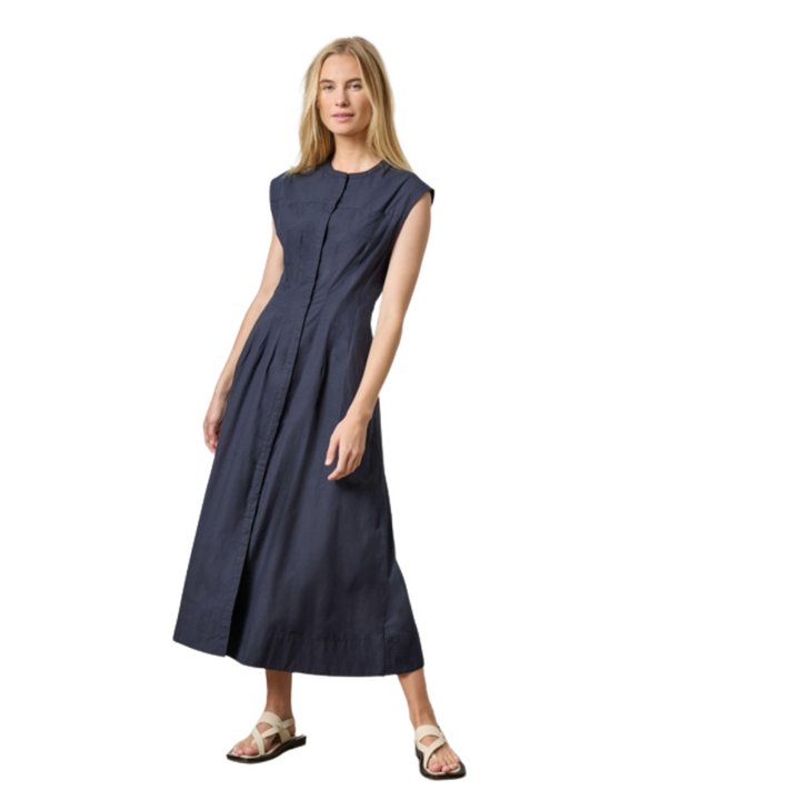 Lilla P Sleeveless Seamed Maxi Dress Navy