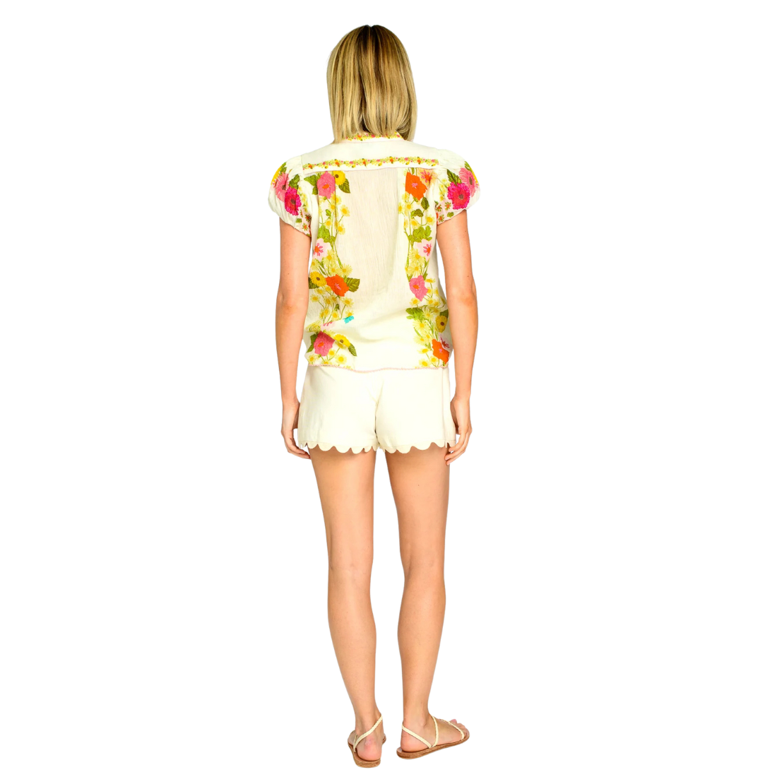 Elizabeth James Emily Top Wildflower Ivory