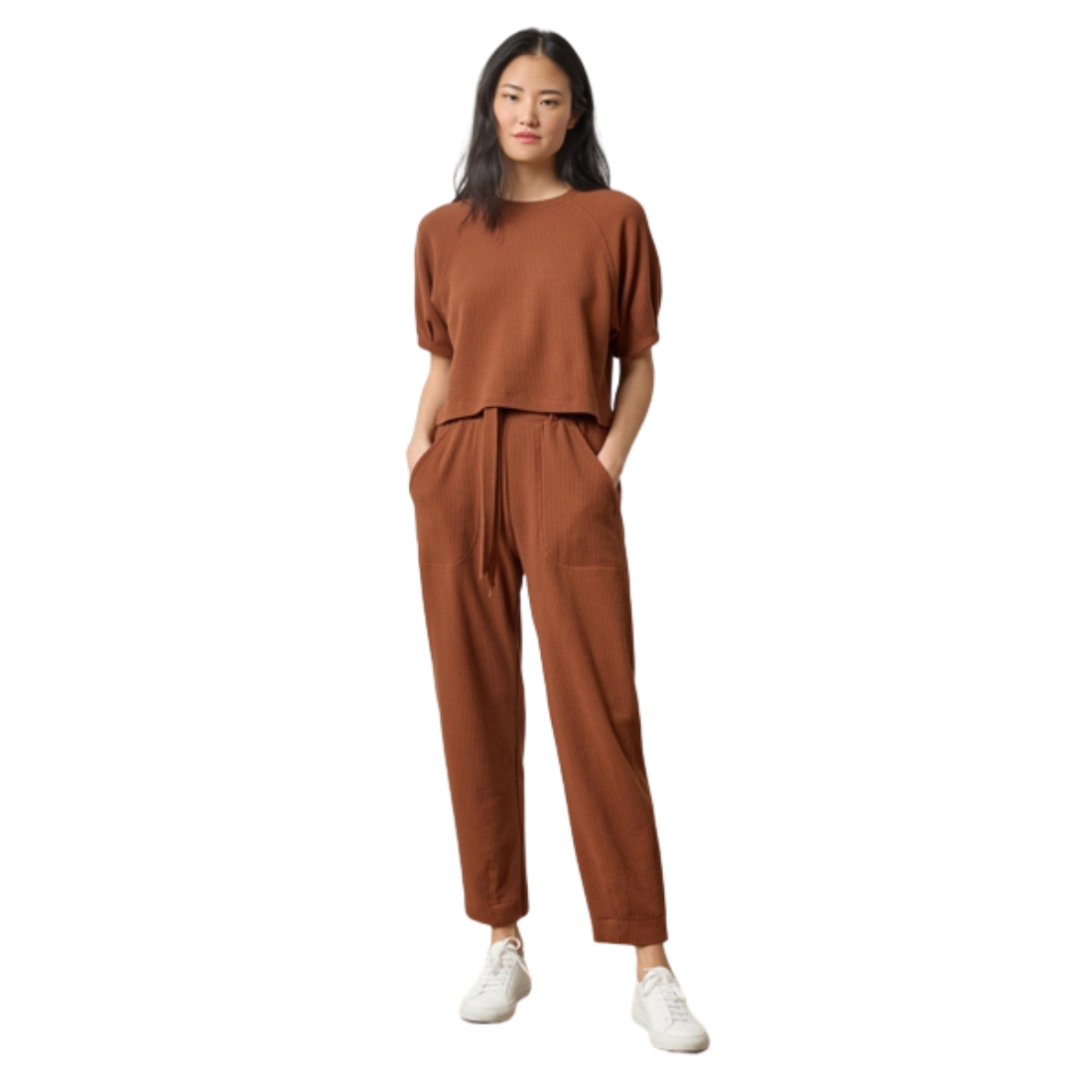 Lilla P Belted Waffle Pant