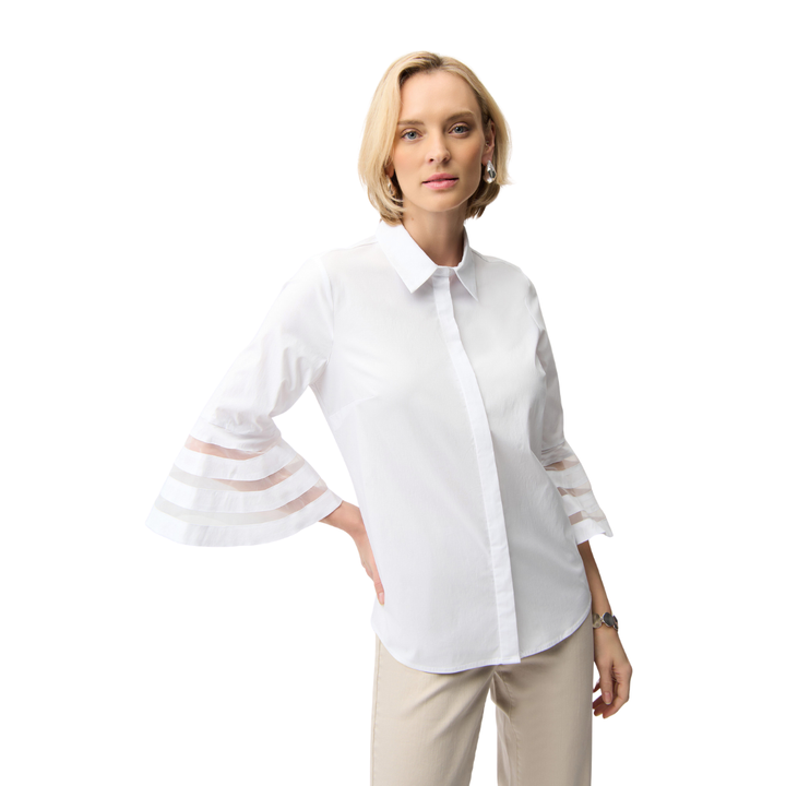 Joseph Ribkoff Organza Bell Sleeve Blouse