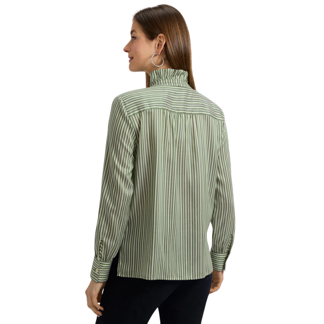 Foxcroft Sadie Shirt Basil Stripe