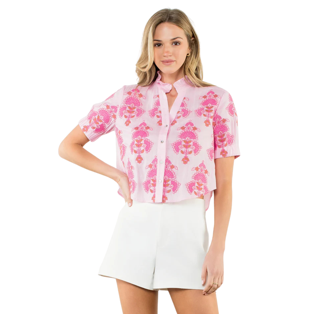 Peony Pop Embroidered Blouse