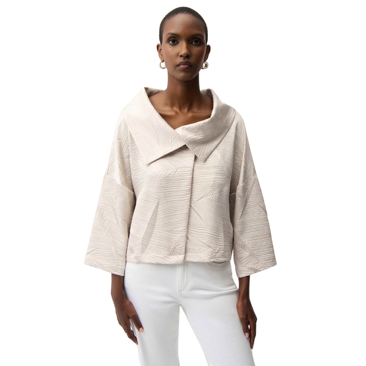 Joseph Ribkoff Pleated Satin Boxy Jacket