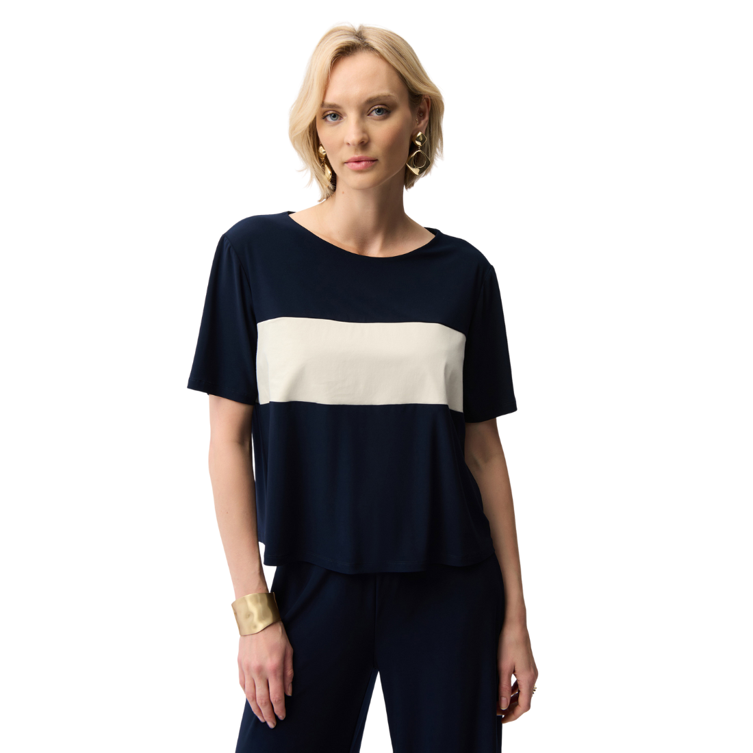 Joseph Ribkoff Color Block Boxy Top