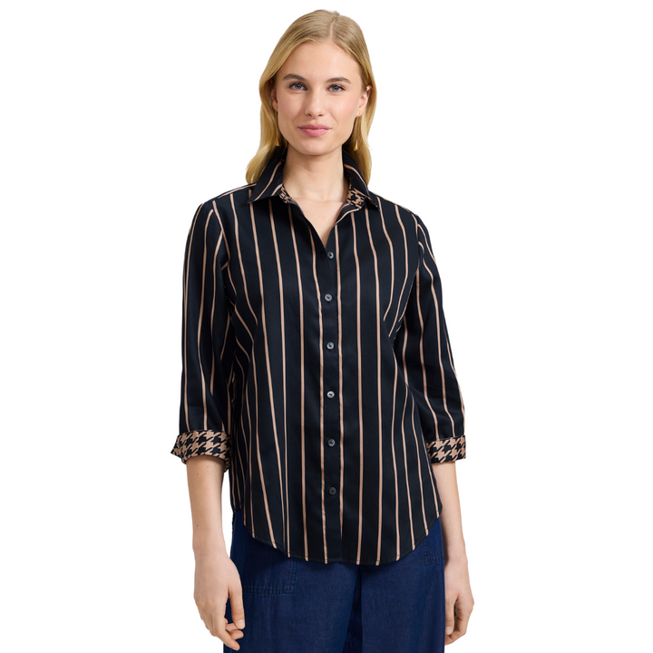 Foxcroft Margie Top Almond Stripe