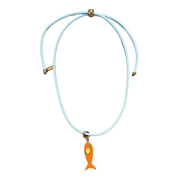 Smith & Co Leather Fish Necklace