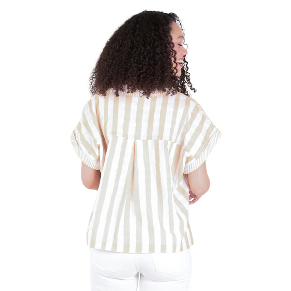 Emily McCarthy Luna Top Sand Stripe