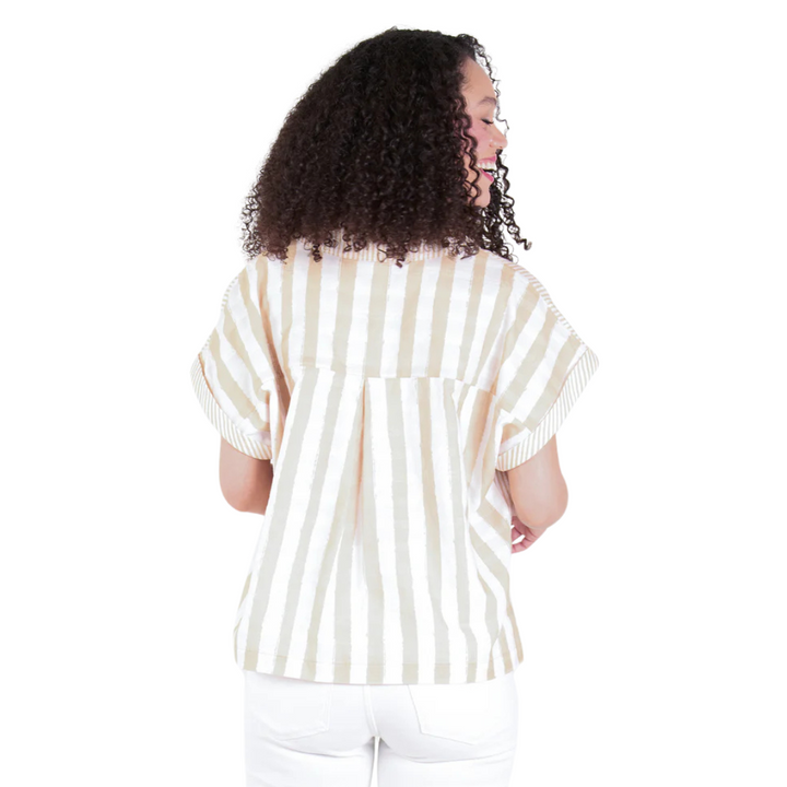 Emily McCarthy Luna Top Sand Stripe