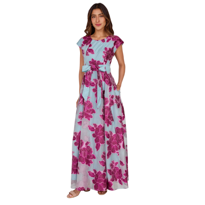 Abbey Glass Olivia Dress Berry Peony Organza