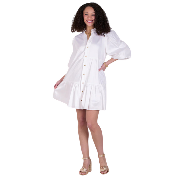 Emily McCarthy Sadie Dress White Cotton Poplin