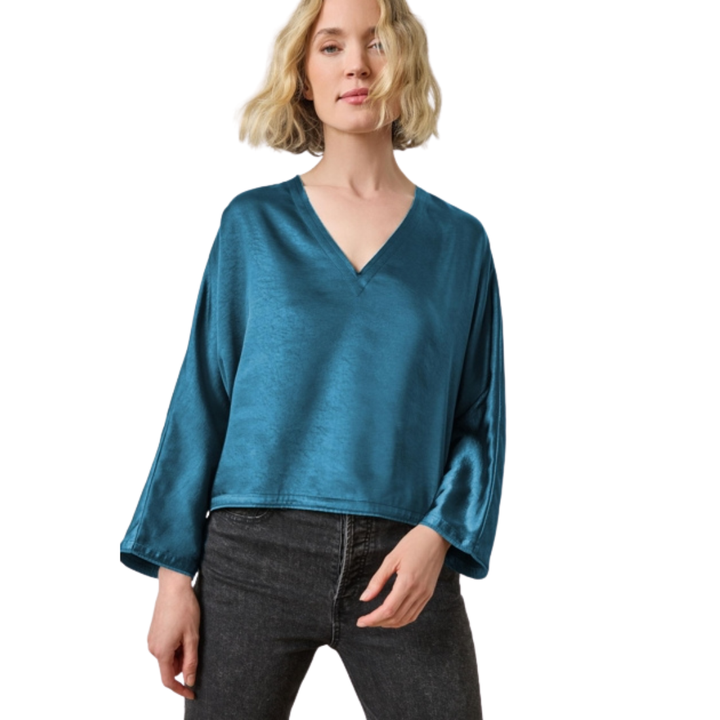 Lilla P Satin V-Neck Dolman Top