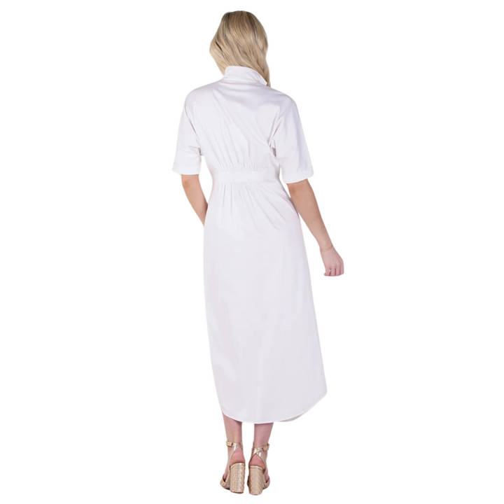 Emily McCarthy Georgia Dress White Cotton Poplin