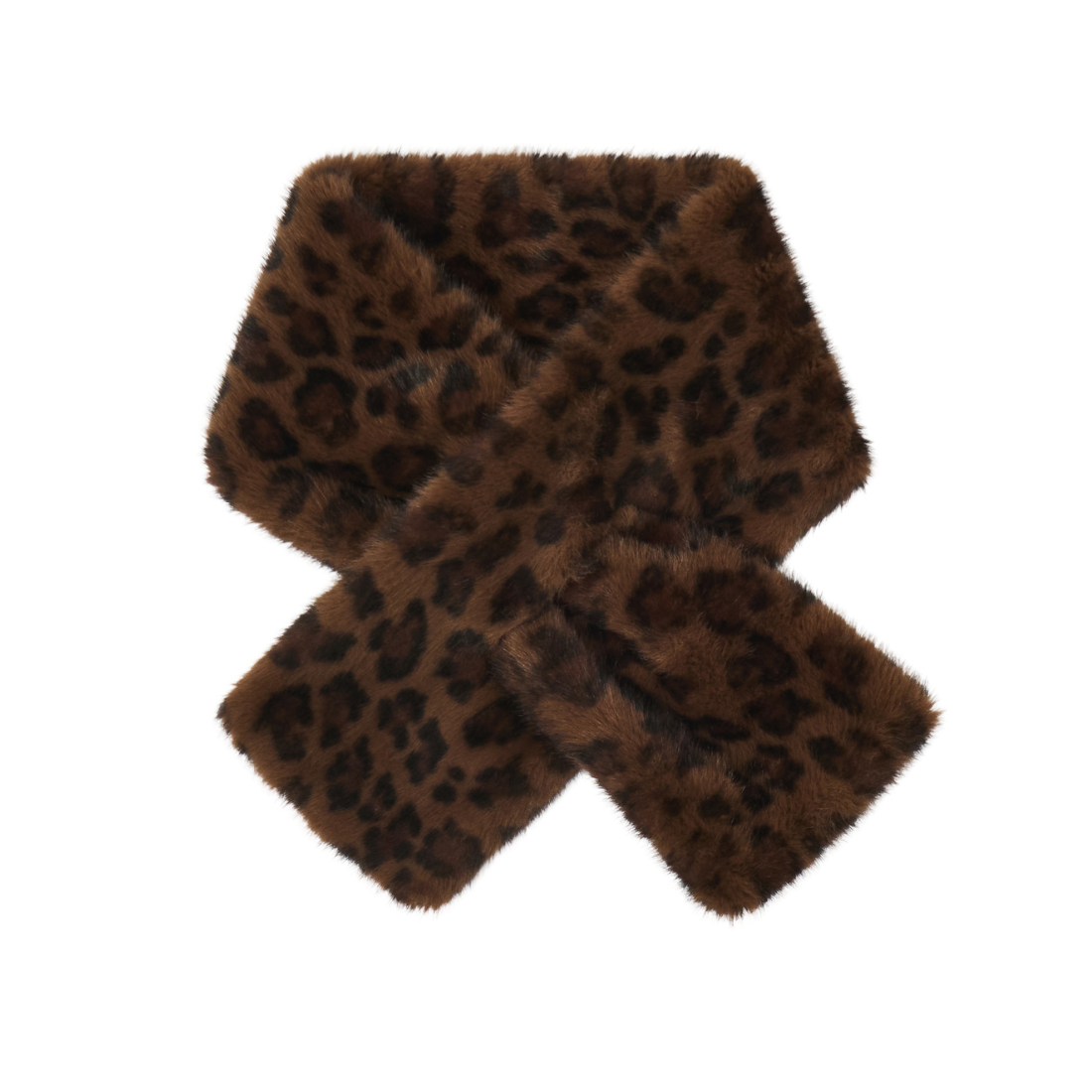 Joseph Ribkoff Faux Fur Leopard Print Pull-Through Scarf