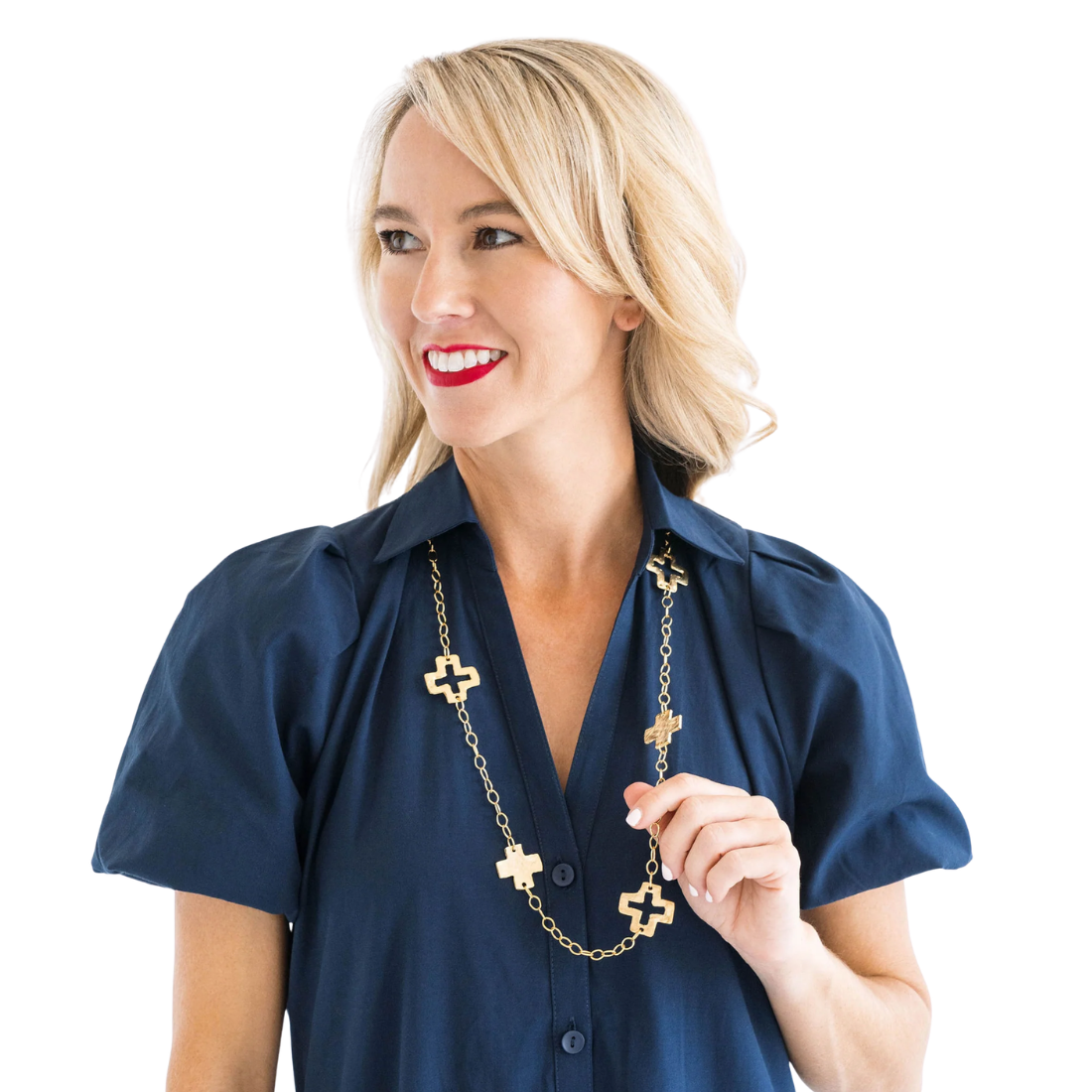 Susan Shaw Long Cross Chain Necklace