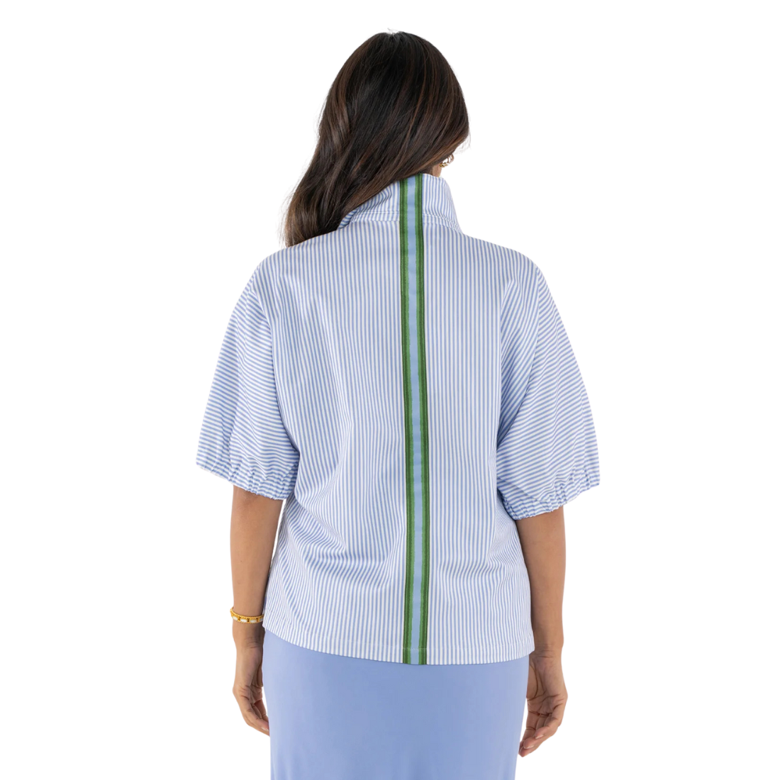 Emily McCarthy Poppy Top Grapemist Stripe