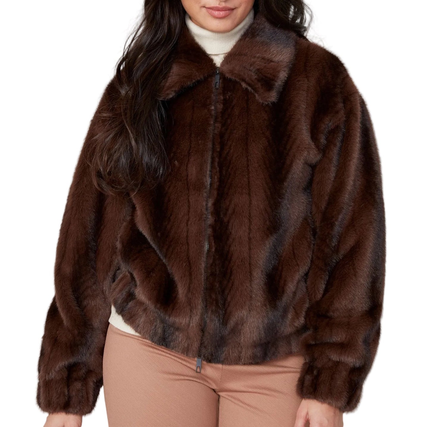 Renuar Chocolate Faux Fur Jacket