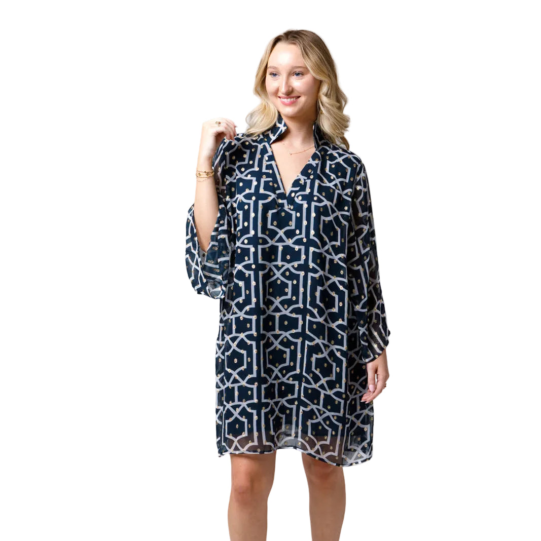 Maria Caftan | Lattice Cove Navy