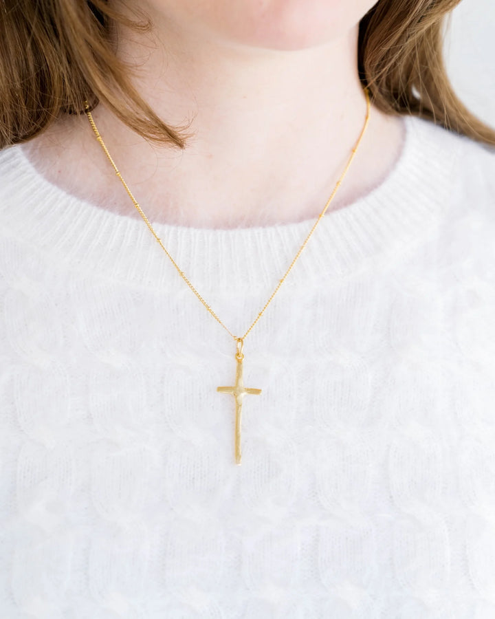 Susan Shaw Dainty Tall Cross Necklace