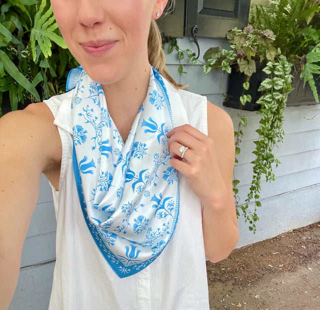 Swells Hydrangea Block Print Scarf