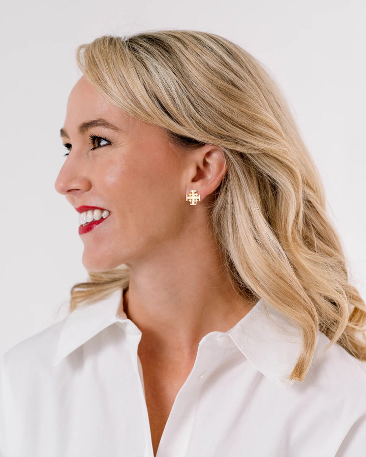 Susan Shaw Jerusalem Cross Studs