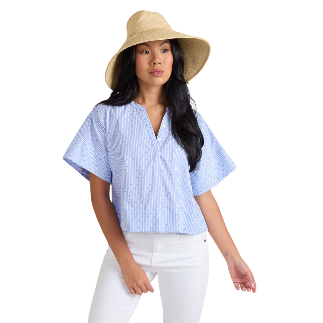 Thomas & Lourdes London Top Diamond Stripe