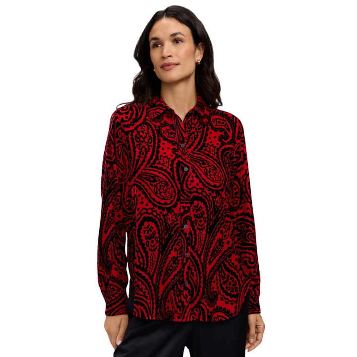 Foxcroft Meghan Velvet Paisley Shirt
