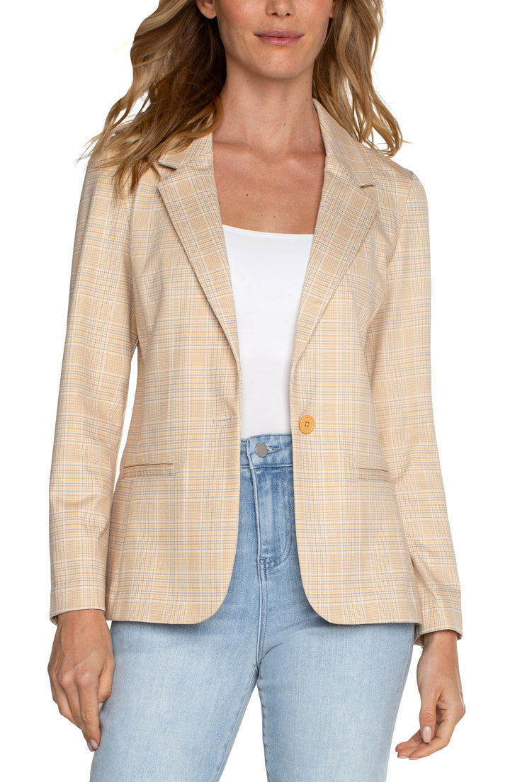 Liverpool Fitted Blazer Gold Plaid