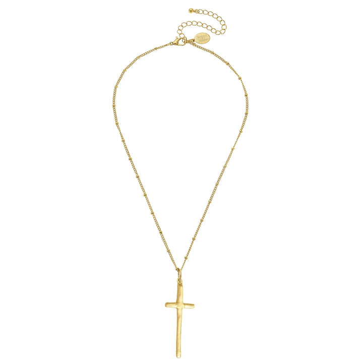 Susan Shaw Dainty Tall Cross Necklace