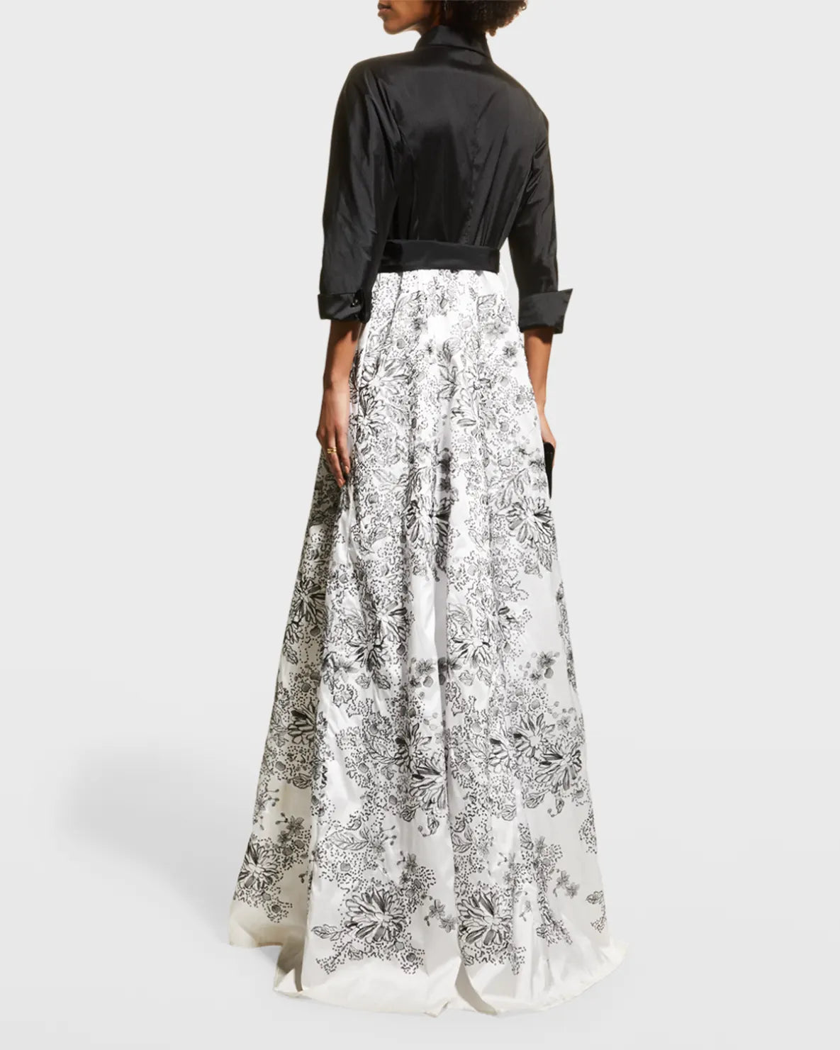 Teri Jon Taffeta Shirt Dress