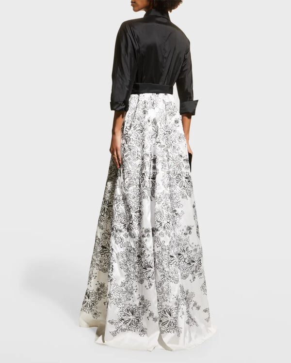 Teri Jon Taffeta Shirt Dress