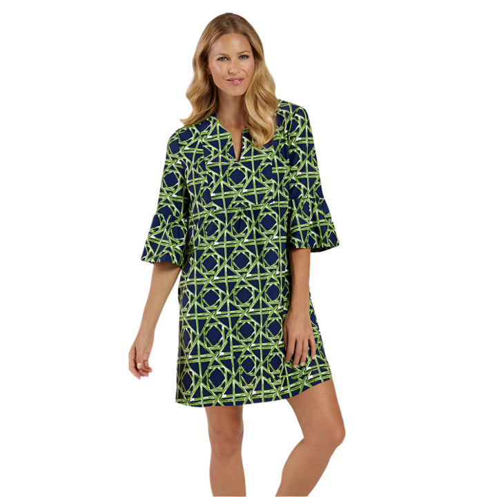 Jude Connally Kerry Dress Bamboo Rattan Navy