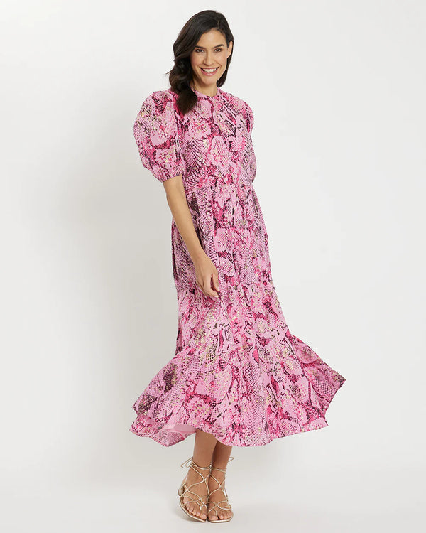 Jude Connally Jordana Dress Snakeskin Pink