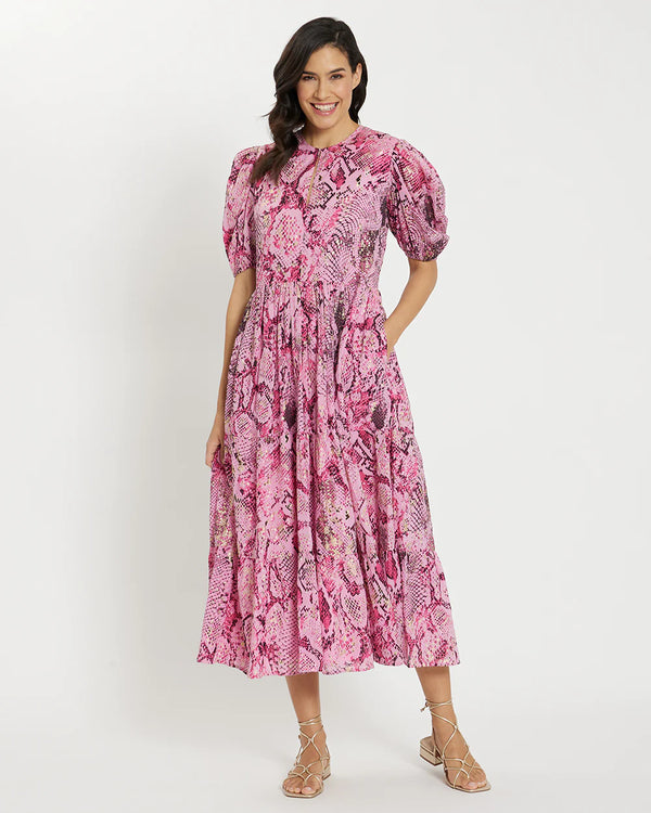 Jude Connally Jordana Dress Snakeskin Pink